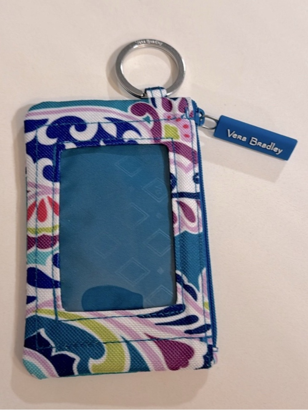 Vera Bradley Zip ID Case & matching Lanyard, Blue Island Medallion, EUC - Picture 3 of 8